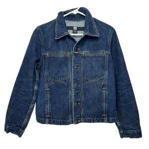 Vintage Marithe Francois Girbaud Denim Jacket Dark Wash Western Button Size Med